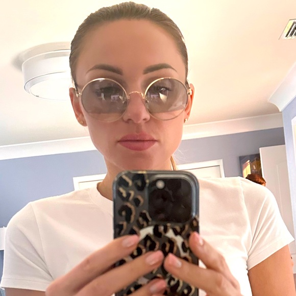 Furla Women's Sunglasses Round Gold/Blue - Picture 4 of 4